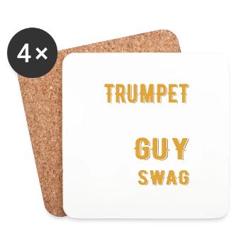 Trumpet Guy Just a Normal Guy But With More Swag P - Untersetzer (4er-Set) - Weiß - Vorne