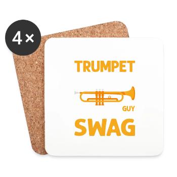 Trumpet Guy Just a Normal Guy But With More Swag T - Untersetzer (4er-Set) - Weiß - Vorne
