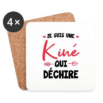 Je suis une kine qui dechire - Dessous de verre (lot de 4) - blanc - Devant