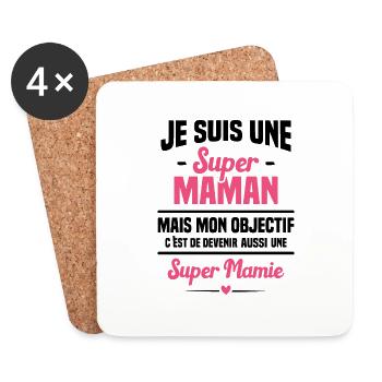 Mon objectif c'est de devenir une super mamie - Dessous de verre (lot de 4) - blanc - Devant