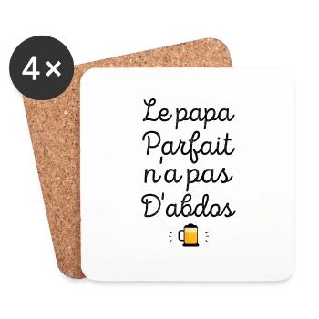 Le papa parfait n'a pas d'abdos - Dessous de verre (lot de 4) - blanc - Devant