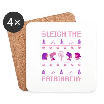 Sleigh The Patriarchy - Coasters (set of 4) - white - Front