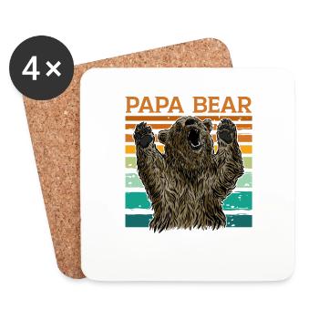 Papa Bear - Untersetzer (4er-Set) - Weiß - Vorne