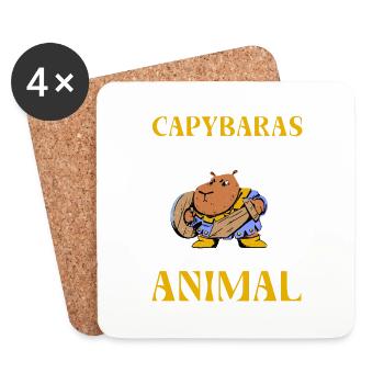 Capybaras Are My Spirit Animal - Coasters (set of 4) - white - Front