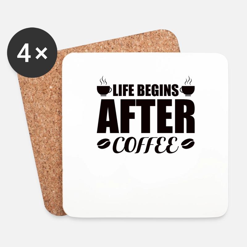 Kaffee Sarkasmus Freunde Glück Freude Cappuccino - Untersetzer (4er-Set) - Weiß