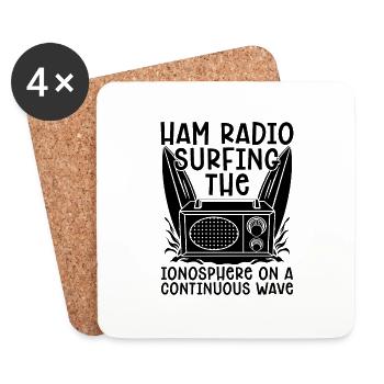 Ham Radio Surfing The Ionosphere Antenna Operator - Untersetzer (4er-Set) - Weiß - Vorne