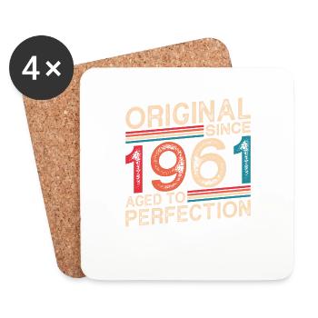 Original since 1961 Aged to perfection - Coasters (set of 4) - white - Front