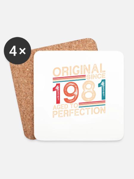 Original seit 1981 Perfekt gealtert - Untersetzer (4er-Set) - Weiß