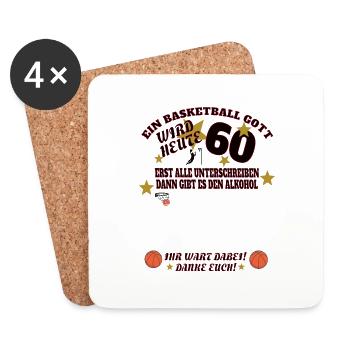 Basketball 60 Jahre Gästebuch Design - Untersetzer (4er-Set) - Weiß - Vorne