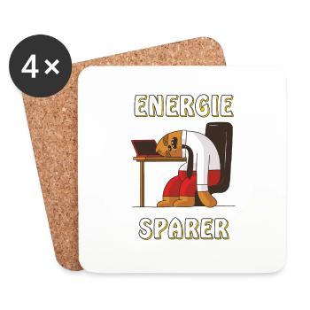 MENSCH SCHLAFEN ENERGIE SPARER - Untersetzer (4er-Set) - Weiß - Vorne