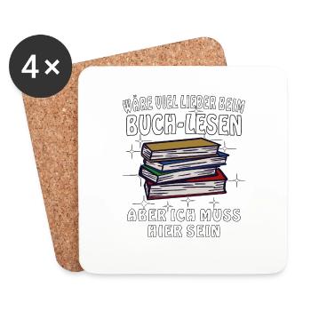 BUCH LESEN - Untersetzer (4er-Set) - Weiß - Vorne