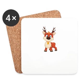 Joyeux Noël Drôle de Chemise de Noël - Dessous de verre (lot de 4) - blanc - Devant