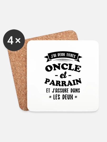 Onkel und Pate - Untersetzer (4er-Set) - Weiß