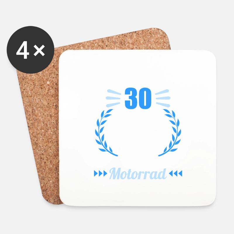 Ich bin 30 bitte helfen auf Motorrad 30 Geburtstag - Untersetzer (4er-Set) - Weiß