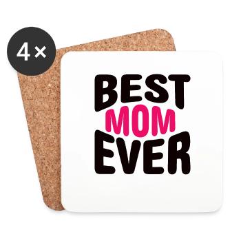 Beste Mama Überhaupt Muttertag Mutter Geschenk - Untersetzer (4er-Set) - Weiß - Vorne