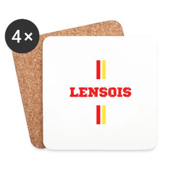 Lensois Cadeau Supporter Lens Football Sang et Or - Dessous de verre (lot de 4) - blanc - Devant