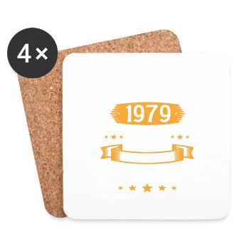Juillet 1979 44 Ans Que Je Suis Génial Cadeau - Dessous de verre (lot de 4) - blanc - Devant