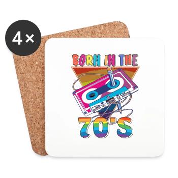 KASSETTE BORN IN THE 70S - Untersetzer (4er-Set) - Weiß - Vorne