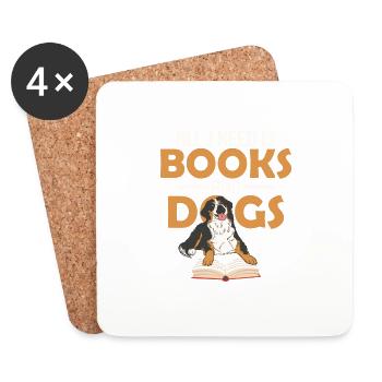 All I Need Is Books And Dogs Book Lover Reading - Untersetzer (4er-Set) - Weiß - Vorne