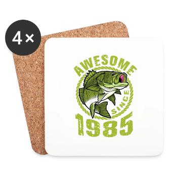 Awesome since 1985. Angel, Angler's birthday - Coasters (set of 4) - white - Front