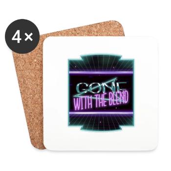 comics present book cat wine books coffee happy - Coasters (set of 4) - white - Front