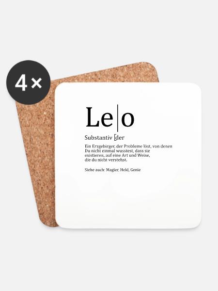 Erzgebirge Leo - Untersetzer (4er-Set) - Weiß