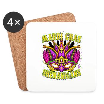 Funny Mardi Gras - Mardi Gras Shenanigans - Coasters (set of 4) - white - Front