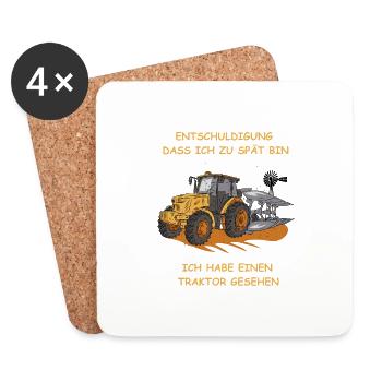 Entschuldigung dass ich zu spät bin Traktor - Untersetzer (4er-Set) - Weiß - Vorne
