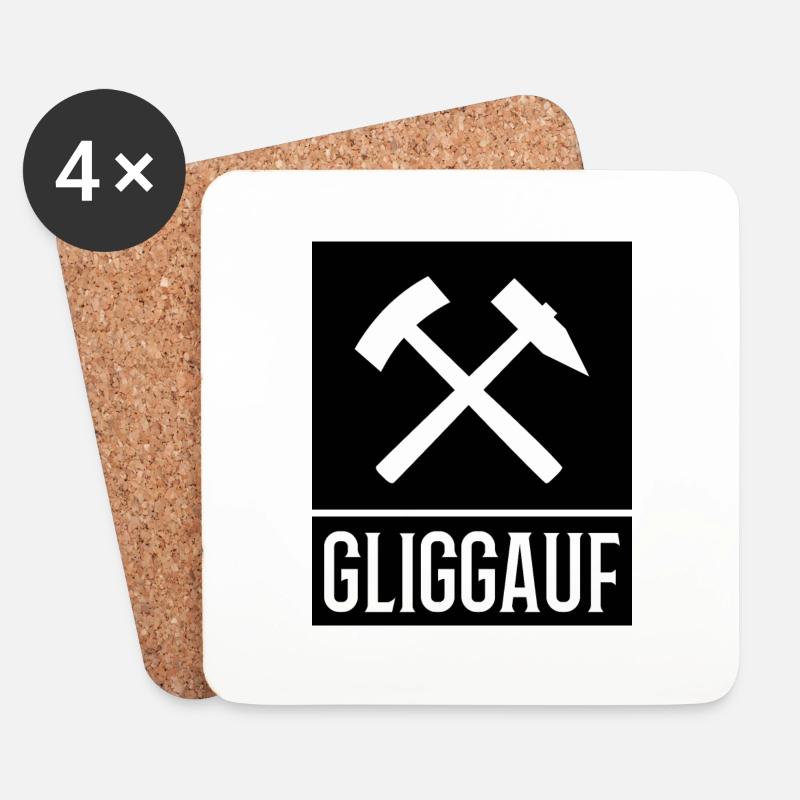 Erzgebirge Glück auf - Untersetzer (4er-Set) - Weiß