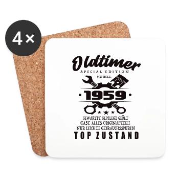Oldtimer Special Edition Modell 1959 Geburtstag - Untersetzer (4er-Set) - Weiß - Vorne