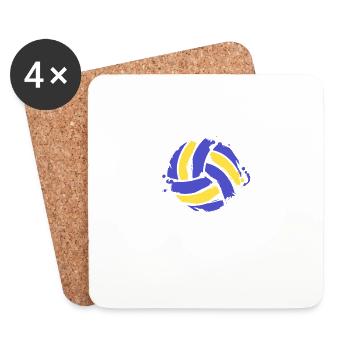 Echte Männer Spielen Volleyball Volleyballspieler - Untersetzer (4er-Set) - Weiß - Vorne