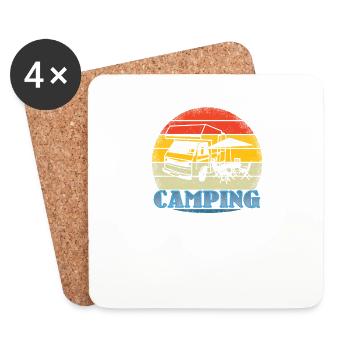 Camper Gift Idea Camping - Coasters (set of 4) - white - Front