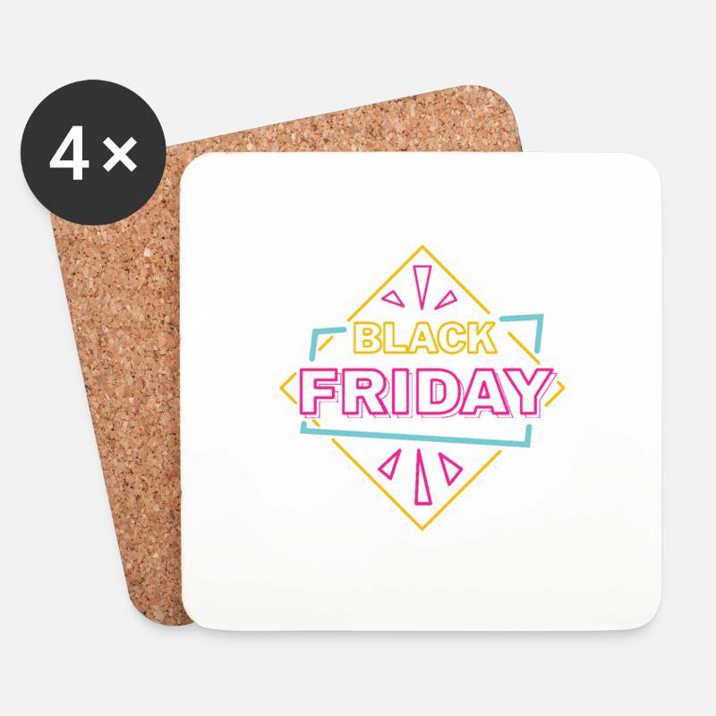 Black Friday - immer Zeit zum Shoppen - Untersetzer (4er-Set) - Weiß