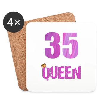 35 Jahre Alt 35 Geburtstag Birthday Queen - Untersetzer (4er-Set) - Weiß - Vorne