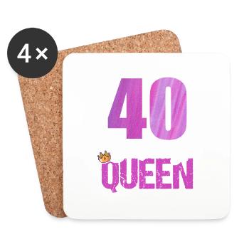 40 Jahre Alt 40 Geburtstag Birthday Queen - Untersetzer (4er-Set) - Weiß - Vorne