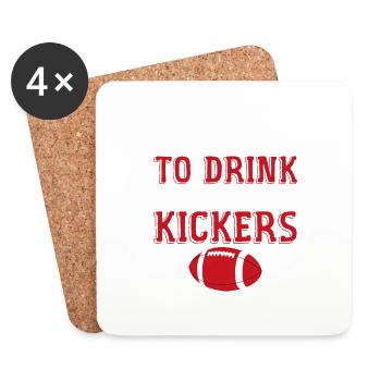 Je suis ici pour boire et rédiger des kickers 4 - Dessous de verre (lot de 4) - blanc - Devant