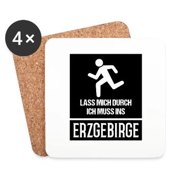 Erzgebirge lass mich - Untersetzer (4er-Set) - Weiß - Vorne