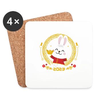 New Years Of The Rabbit 2023 Fengshui More Getting - Coasters (set of 4) - white - Front