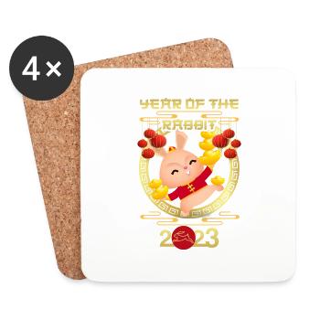 New Years Of The Rabbit 2023 Zodiac Sign Fengshui - Coasters (set of 4) - white - Front