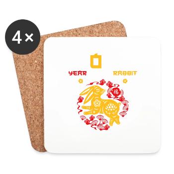 New Years Of The Rabbit 2023 Mascot Zodiac Sign - Coasters (set of 4) - white - Front