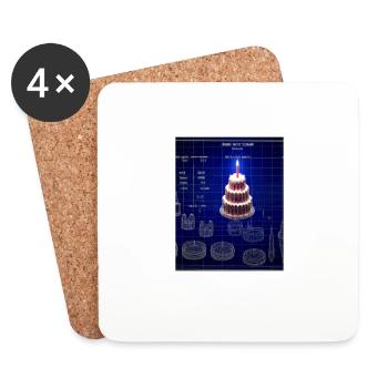 Cake Blueprint Pastry Chef Cake Baking - Coasters (set of 4) - white - Front