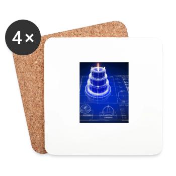 Cake Blueprint Pastry Chef Cake Baking - Coasters (set of 4) - white - Front