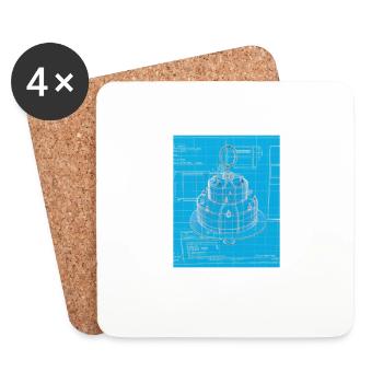 Cake Blueprint Pastry Chef Cake Baking - Coasters (set of 4) - white - Front