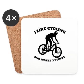 Bike Tour Cycling Bike Cycling Mountainbike - Coasters (set of 4) - white - Front
