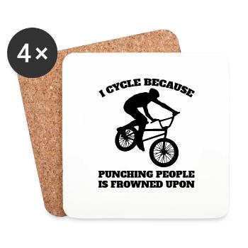 Bike Cycling Mountainbike Bike Tour Cycling - Coasters (set of 4) - white - Front