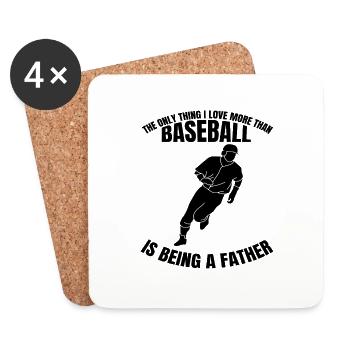 Baseball Vater Baseballspiel Baseballliebhaber Dad - Untersetzer (4er-Set) - Weiß - Vorne