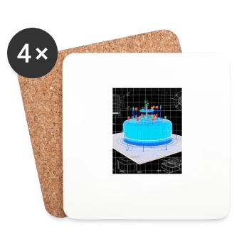 Cake Blueprint Pastry Chef Cake Baking - Coasters (set of 4) - white - Front