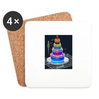 Cake Blueprint Pastry Chef Cake Baking - Coasters (set of 4) - white - Front