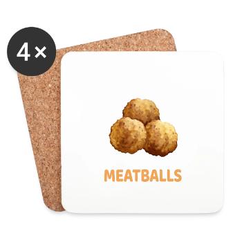 Grab Life By The Meatballs Foodie Chef Italian Hum - Untersetzer (4er-Set) - Weiß - Vorne