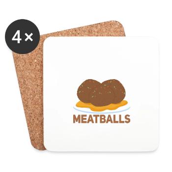 I Cooka D Meatballs Foodie Chef Italian Slang - Coasters (set of 4) - white - Front